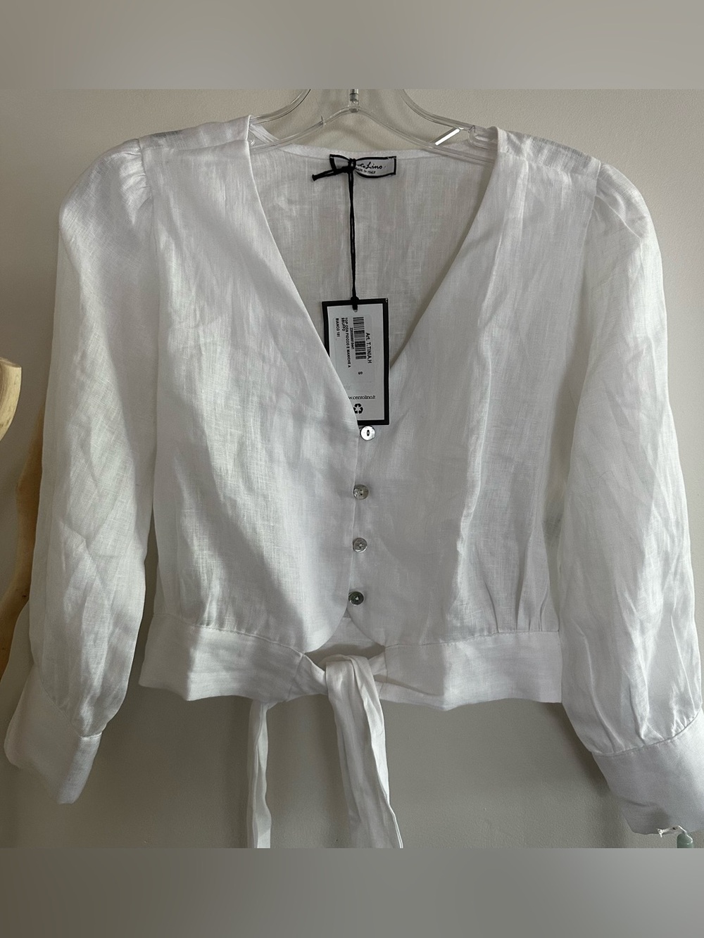 Cento Lino nwt made in Italy linen button up blouse